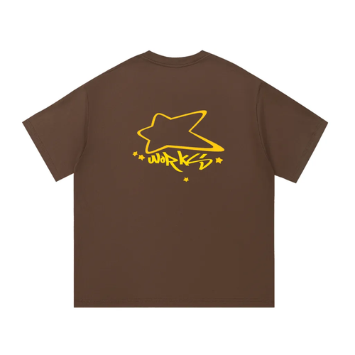 Baggy Cotton T-Shirt - Brown T-shirt BY ST4R WORKS