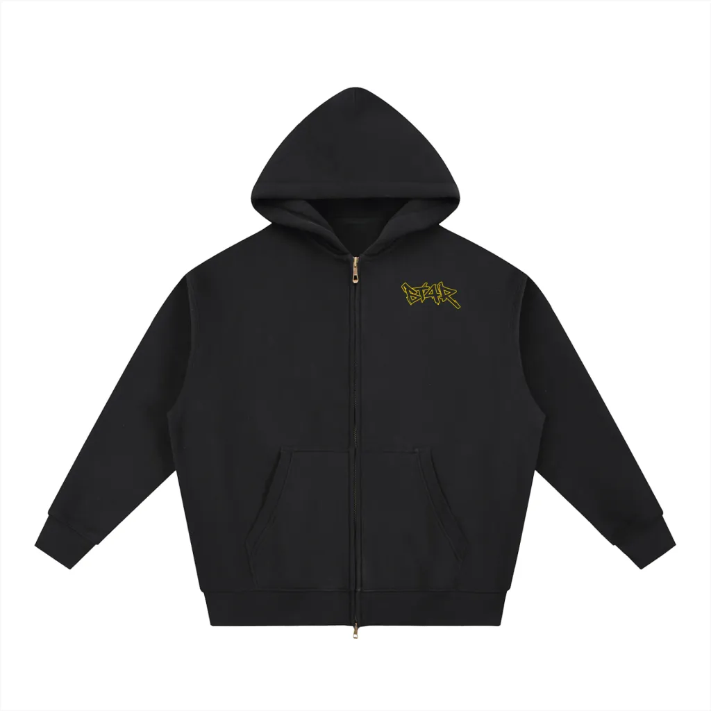 Warm Zip-Up Hoodie - Black Hoodie BY ST4R WORKS